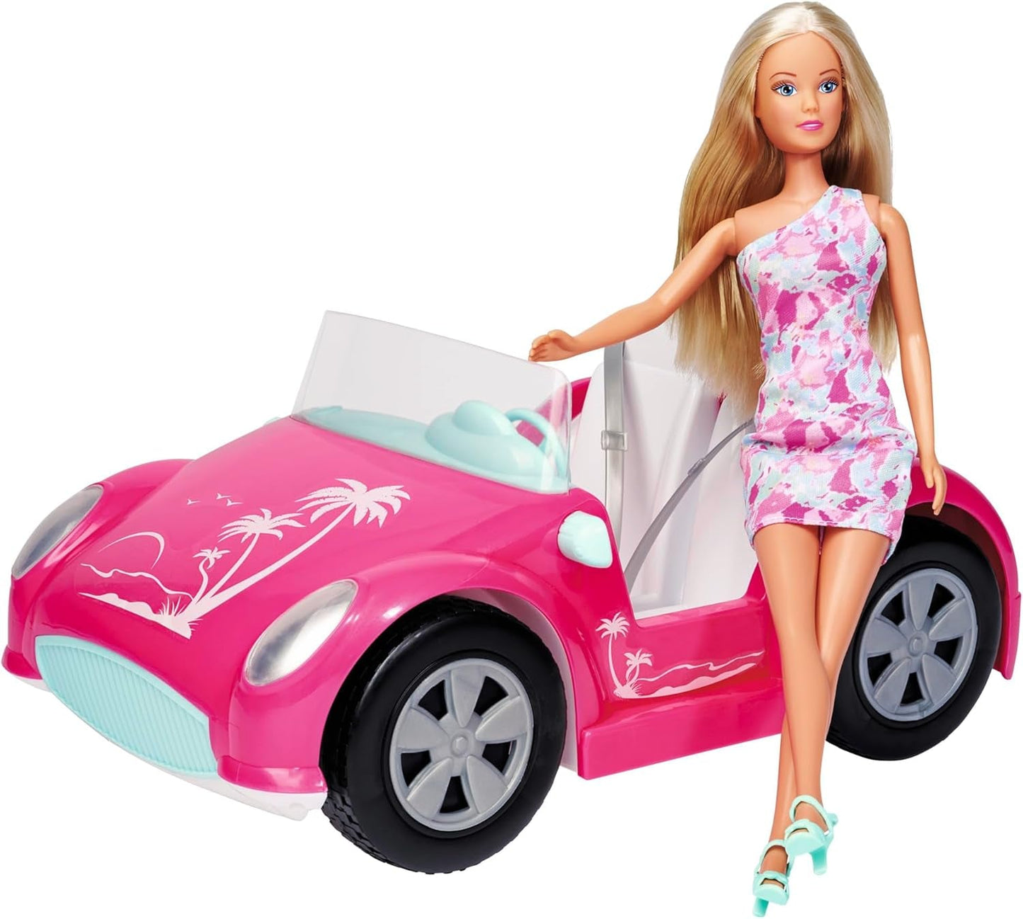 Simba Steffi Love Beach Car Doll i cool sommaroutfit med strandvagn 29cm Ålder 3+