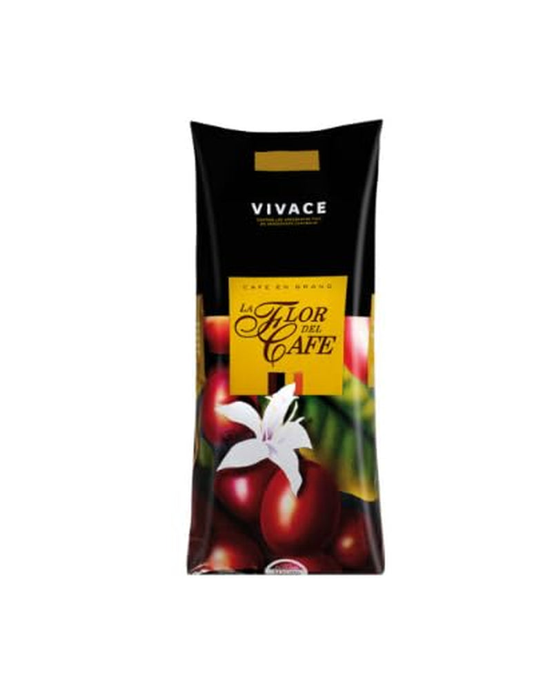 Flor del Café Vivace Natural 100 % rostat Arabica-kaffe, hela bönor, intensiv arom, medium mörk rostat, 10 kg (10 x 1 kg)