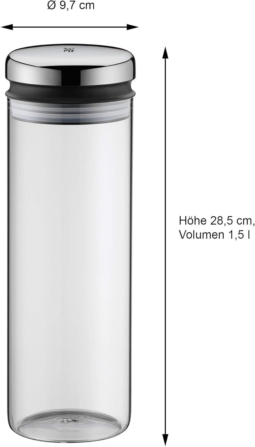 WMF Depot förvaringsburk i glas 1,5l, höjd 28,5 cm, förvaringsburk med lock & Depot förvaringsburk i glas 2l, höjd 36 cm, förvaringsburk med lock Matförvaringslådor Naty Shop