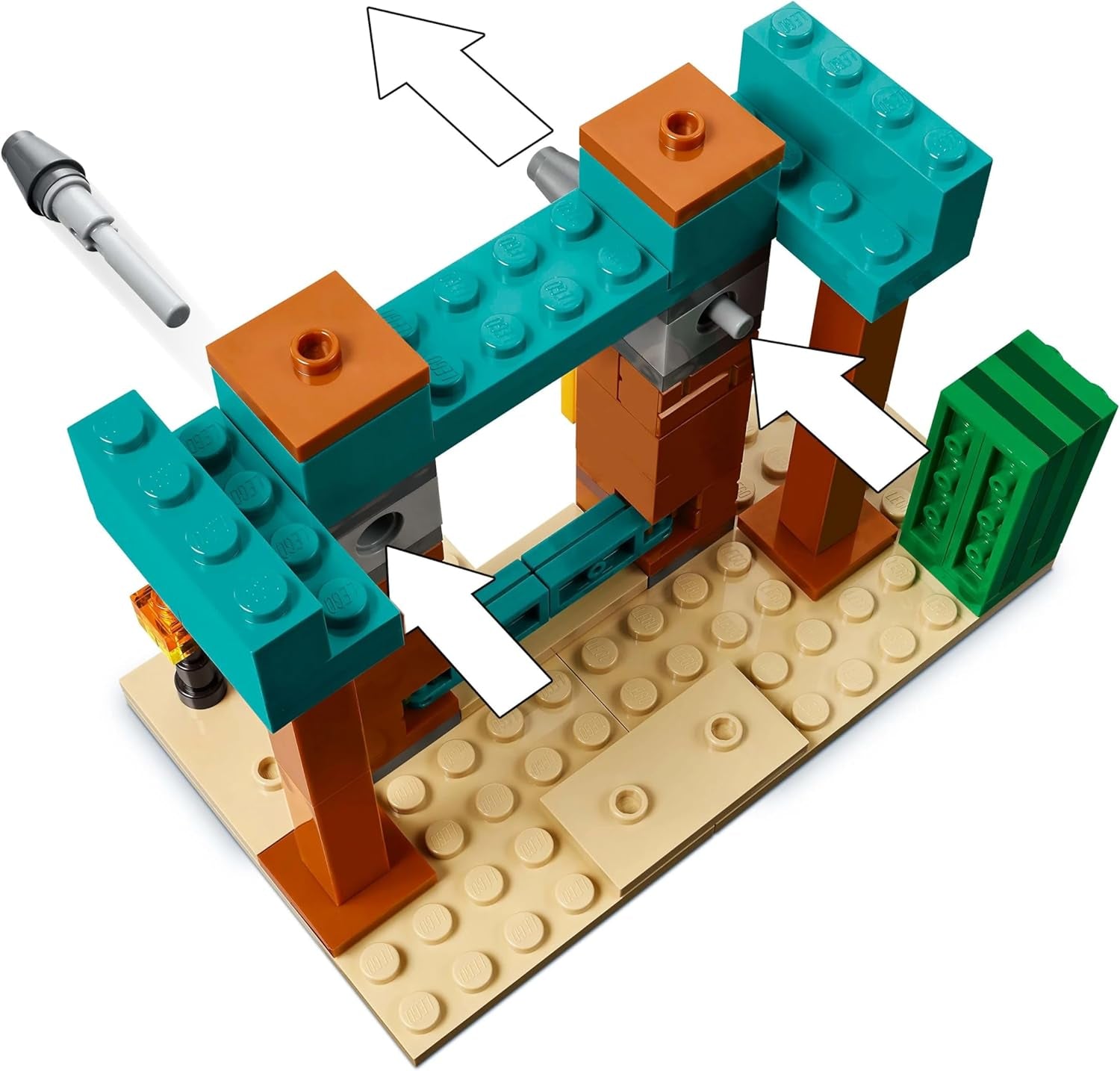 LEGO Minecraft The Illager Desert Patrol videospelset för barn, Outpost Mini Toy och tre minifigurer inklusive plundrare, tjänare och kaktusriddare 21267 Byggset Besuche den LEGO-Store