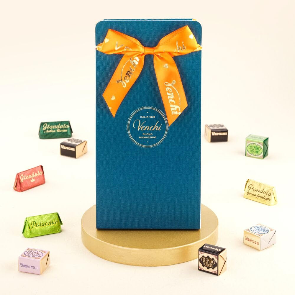 Venchi – Murrine Collection – Presentask med diverse Cremino och Gianduiotti choklad, 411g – Med PGI Piemonte hasselnötter – Presentidé – Glutenfri
