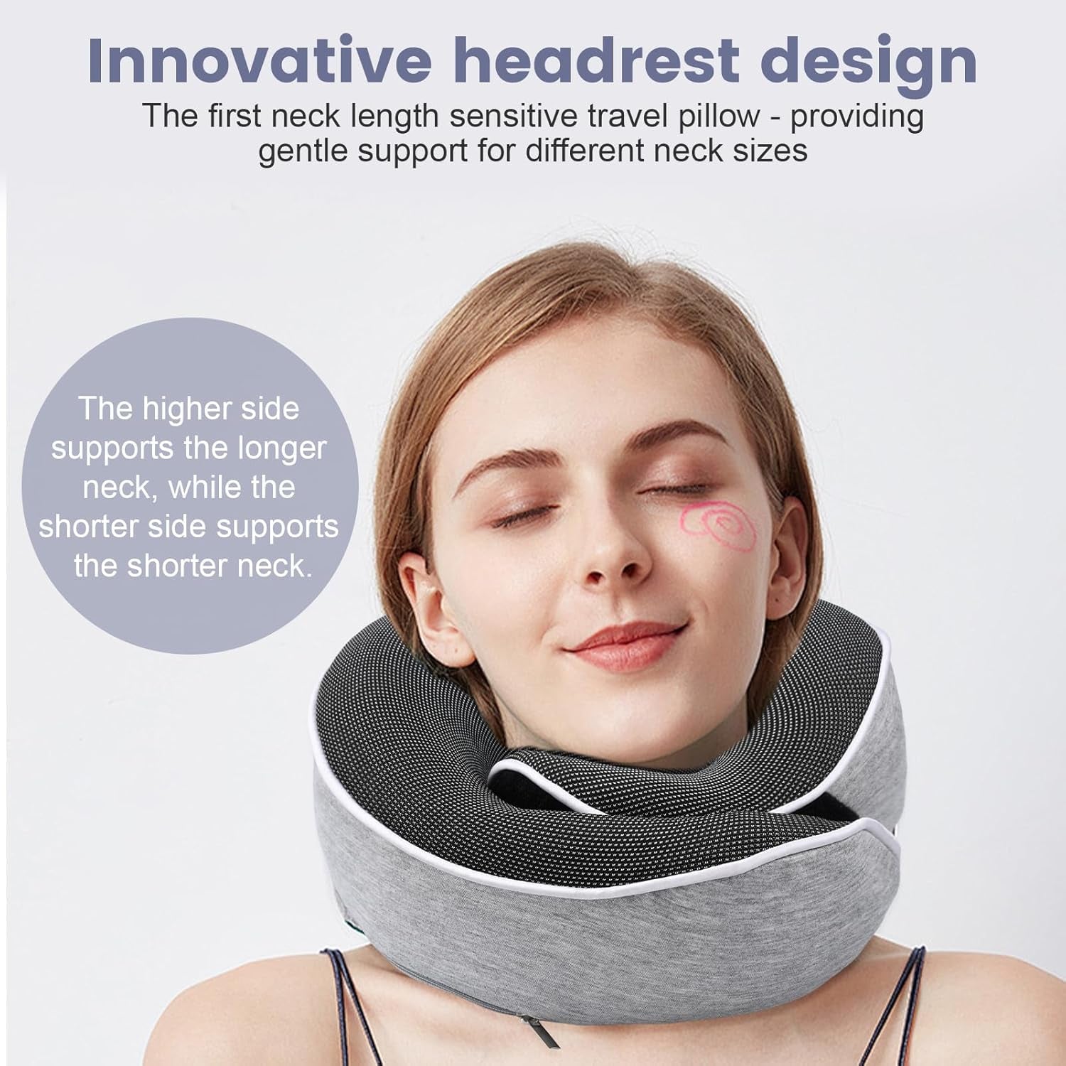 Nackkudde Memory Foam Resekudde Ergonomisk design Memory Foam Nackkudde med ögonmask 2 öronproppar och förvaringsväska Perfekt för att sova på vägen när du reser Naty Shop Cervikala ortopediska kuddar