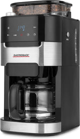 GASTROBACK 42711 Grind & Brew Pro kaffeespressomaskin, kaffeespressomaskin med integrerat filter och kvarn, konisk kvarn med 8 malinställningar, LCD-pekskärm, plast