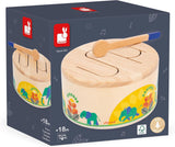 Janod - Gioia Drum - FSC trätrumma + trumma - Rollspel och tidig musikalisk utbildning - Akvarell - Från 18 månader, J07650 Bebe Toys Naty Shop