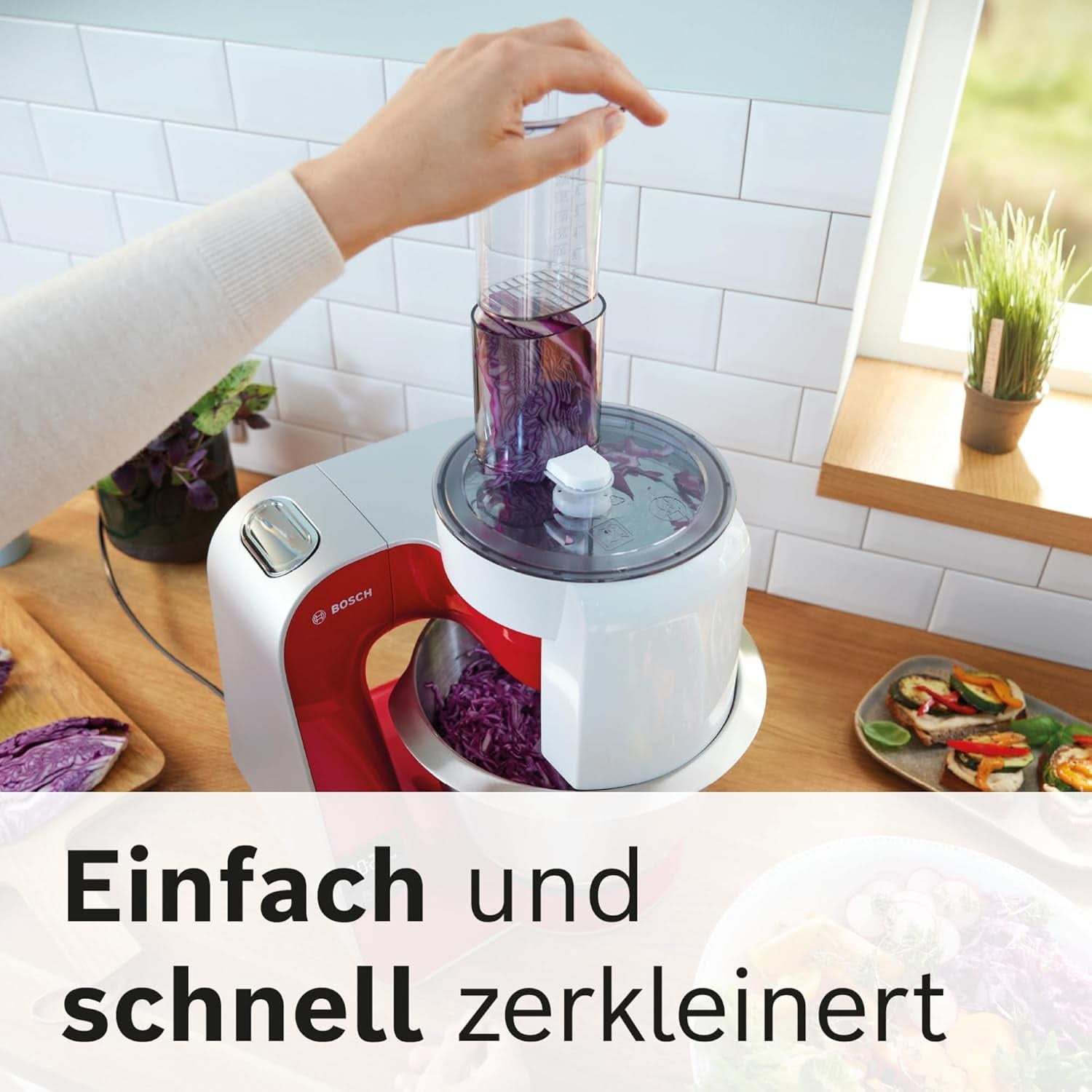 Matberedare Bosch Series 4 MUM5X720, integrerad våg, skål i rostfritt stål 3,9L, mixer 1,25L, 1000W Tillbehör Mat och amning Bebe Naty Shop