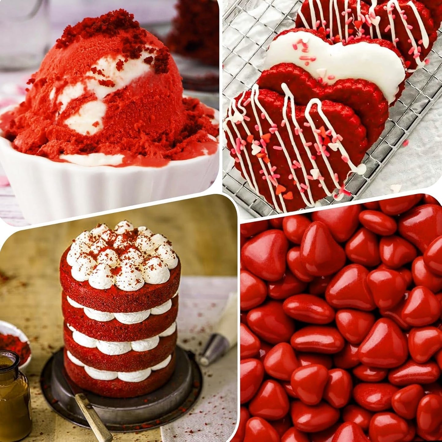 Gel matfärg - Högkoncentrerad gel matfärg för kakor, bakning, påskägg, drycker - Sockerfri matfärg för fondant, glasyr, slem, tårtdekorering (Red Velvet, 150G)