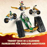 LEGO NINJAGO Ninja Team Combi Caterpillar 4 i 1 set med segelflygplan, racerbil och 2 motorcyklar och 6 minifigurer Present för pojkar och flickor Ninja Toy 71820 Byggset Besuche den LEGO-Store