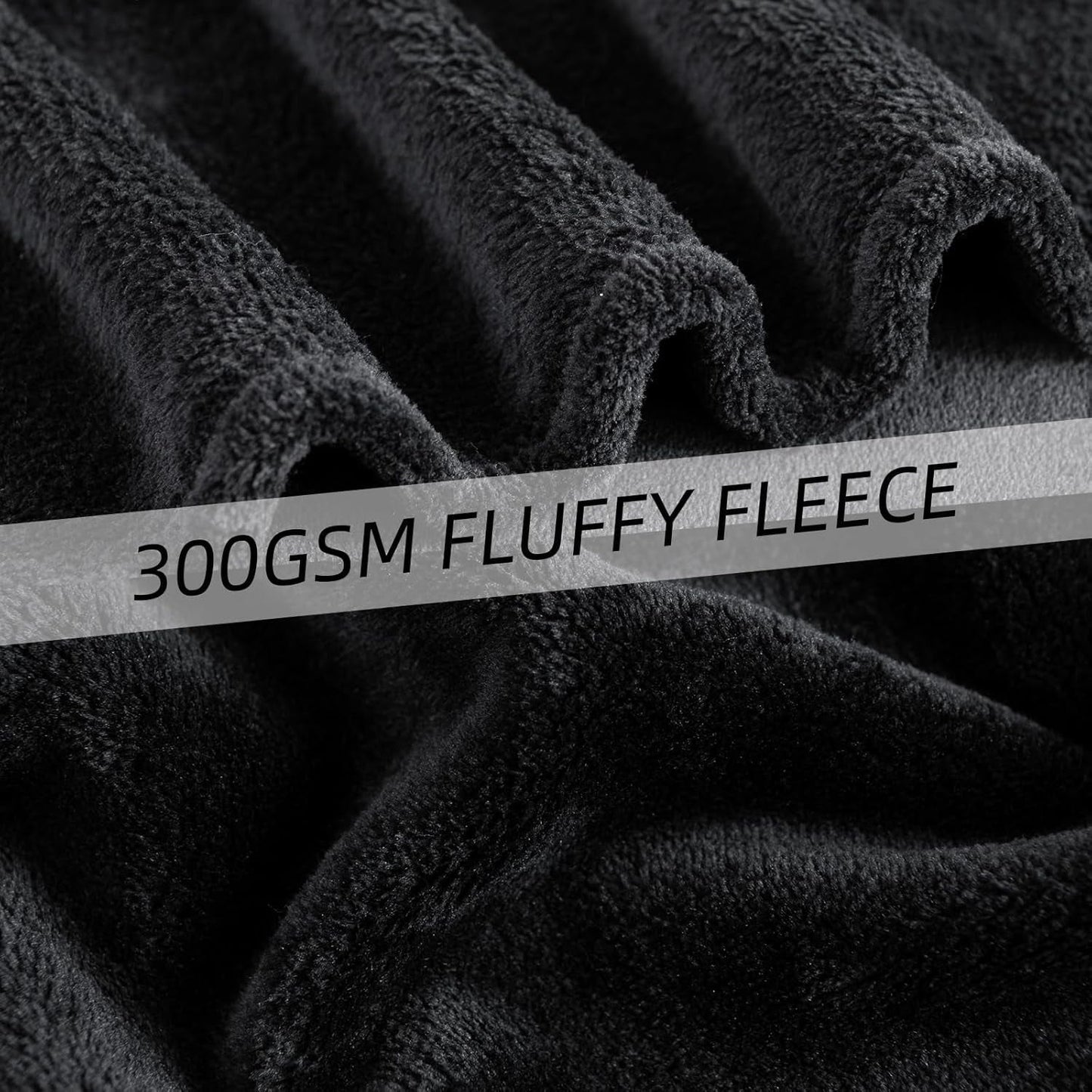 Mysig filt Fluffig fleecefilt 130 X 150 cm Sängfiltar Sofffilt Stora mjuka filtar och slänger för vuxna Soffdukar Varma Maskintvättbara Svarta Sängar och filtar God natt