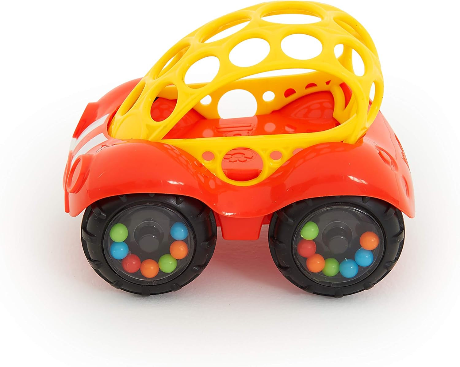 Bright Starts Oball Rattle Toy Bilmotoraktivitetsleksak för spädbarn och småbarn från 3 månader 1 Styck Slumpmässig färg Blå eller Röd Babyleksaker Naty Shop