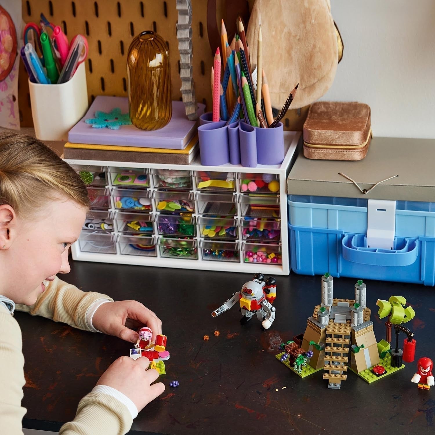 LEGO Sonic the Hedgehog Knuckles And The Shrine Of Master Emerald Samlarleksak Gamer Gåva Äventyr Byggset för pojkar och flickor 8 år gamla 76998 Byggset Besuche den LEGO-Store