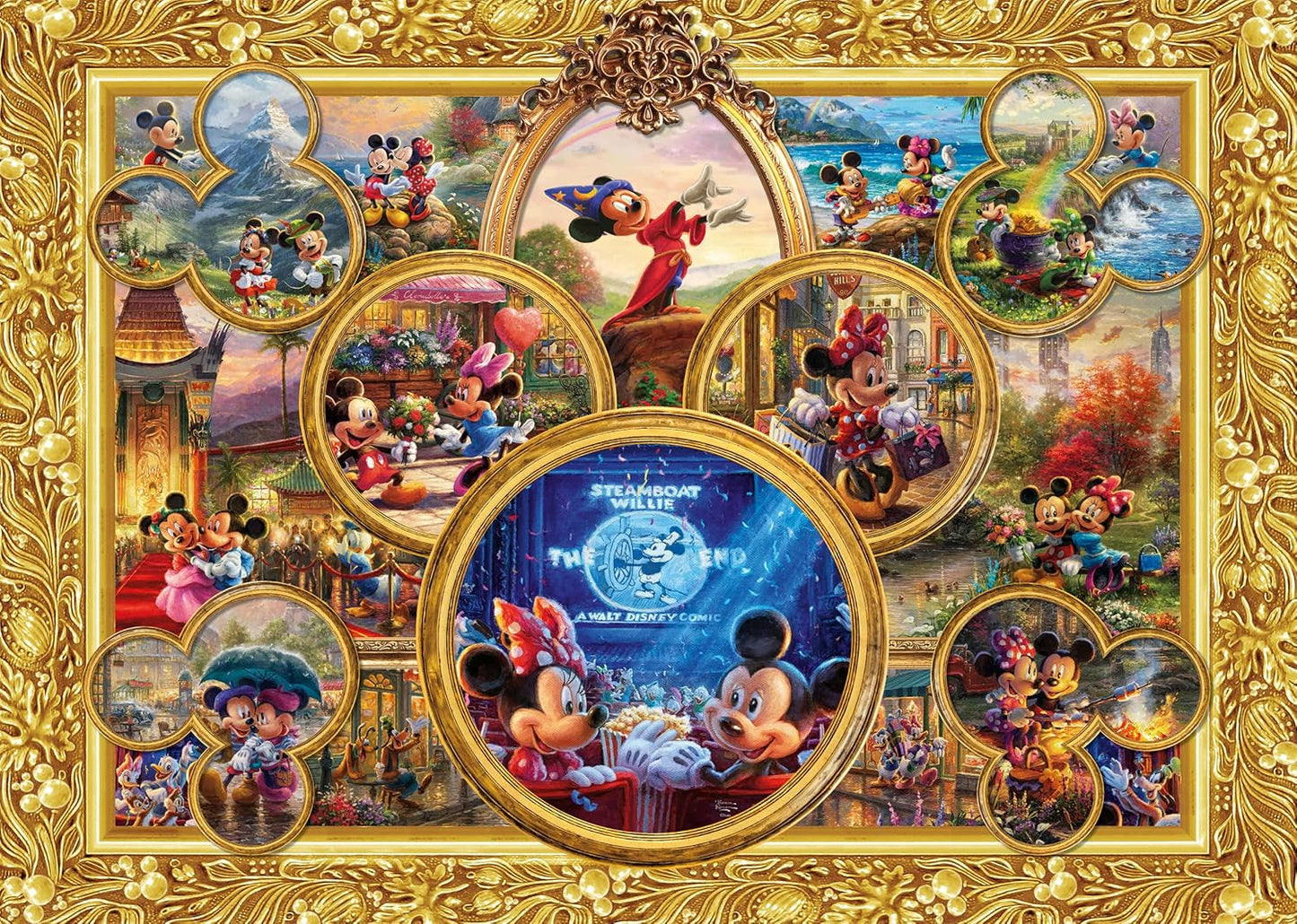 Schmidt Spiele 57371 Thomas Kinkade, Disney, Mickey & Minnie, Dream Collage 2, pussel 2000 bitar Puzzle Naty Shop