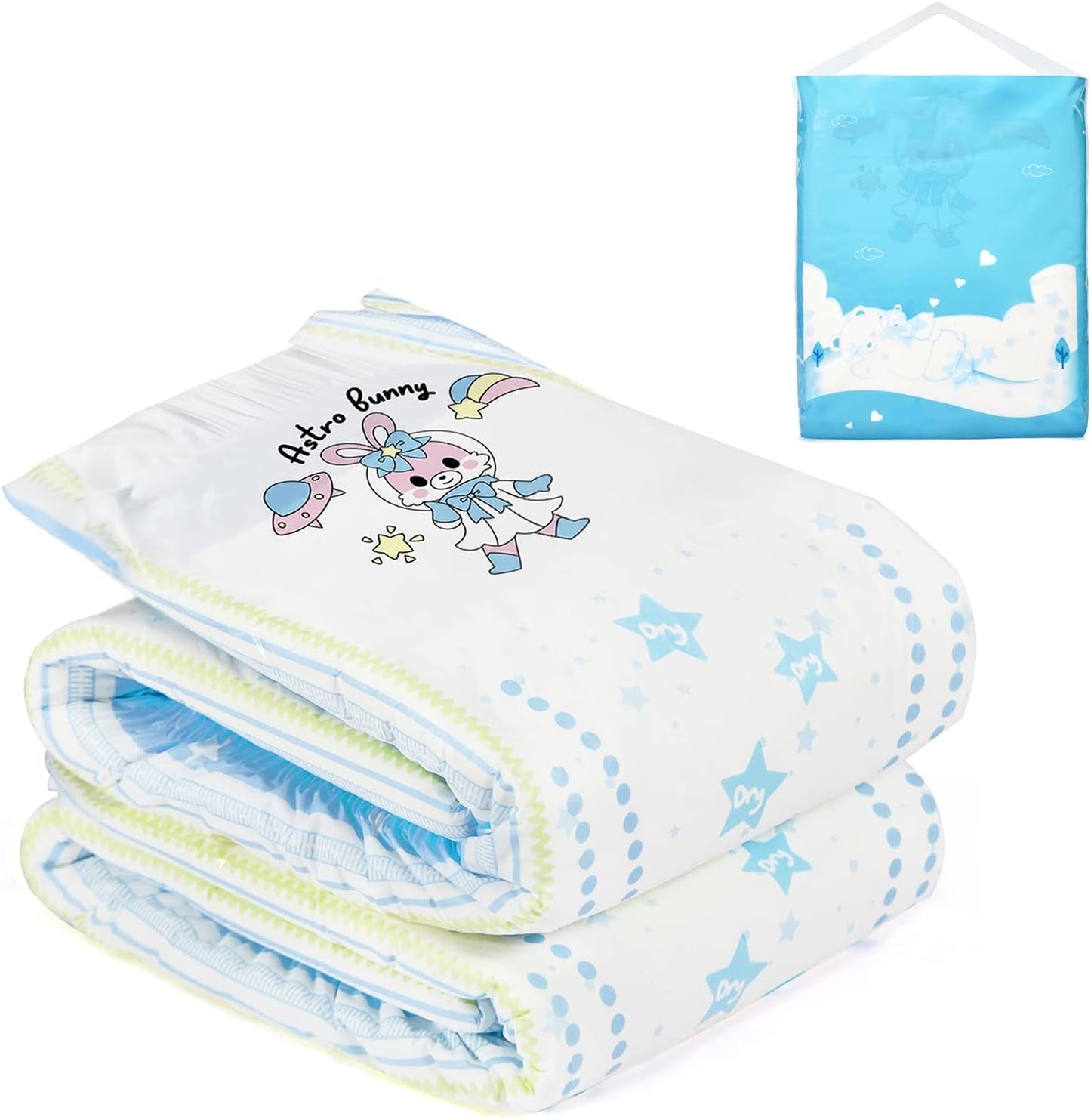 Vuxentryckta blöjor 5500-5800ml 2-pack, 3 utskrifter Slumpmässigt sortiment - Astro Babies (L)