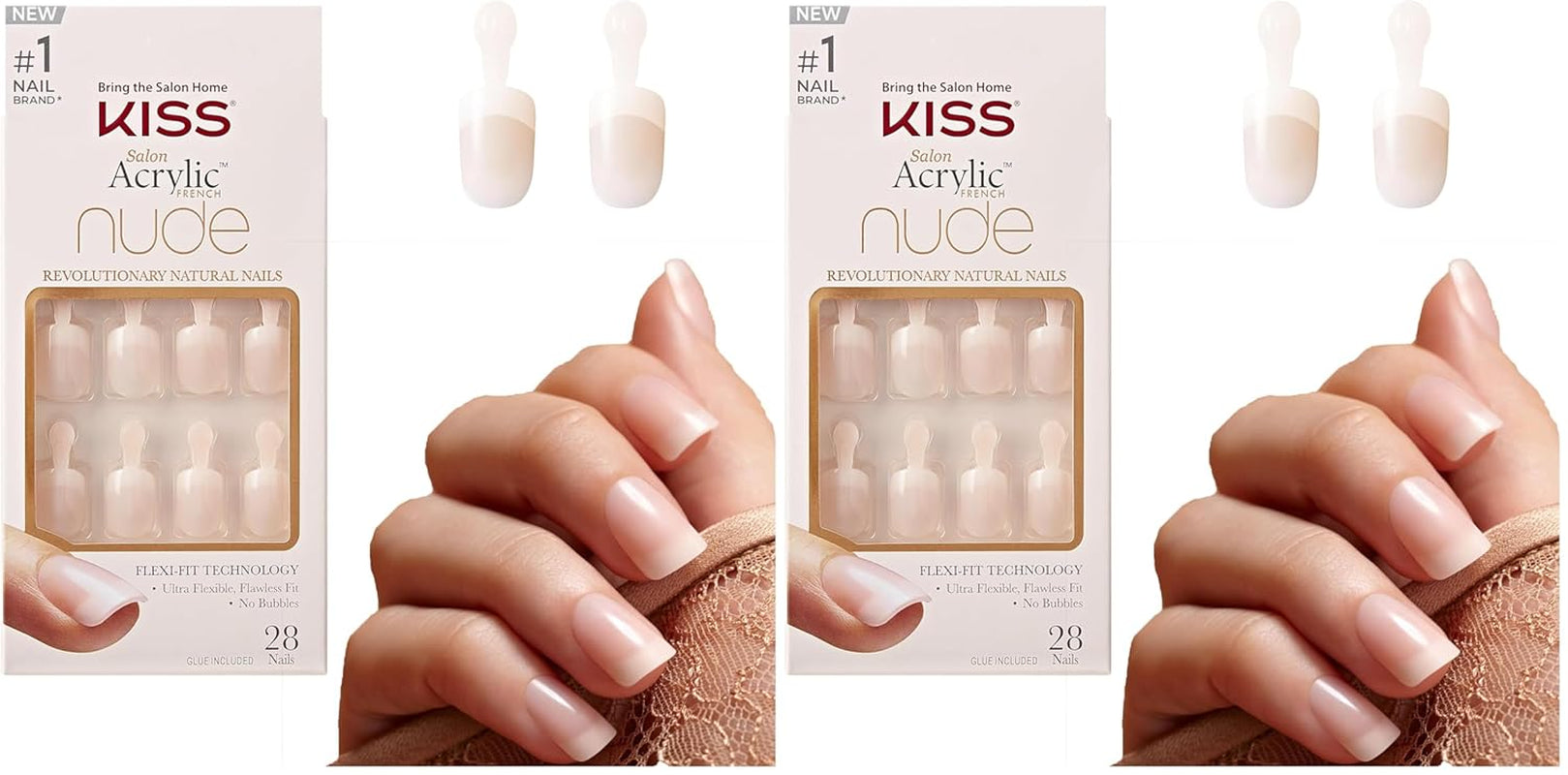 Kiss Nude Nails Amazing Nails (paket med 2)
