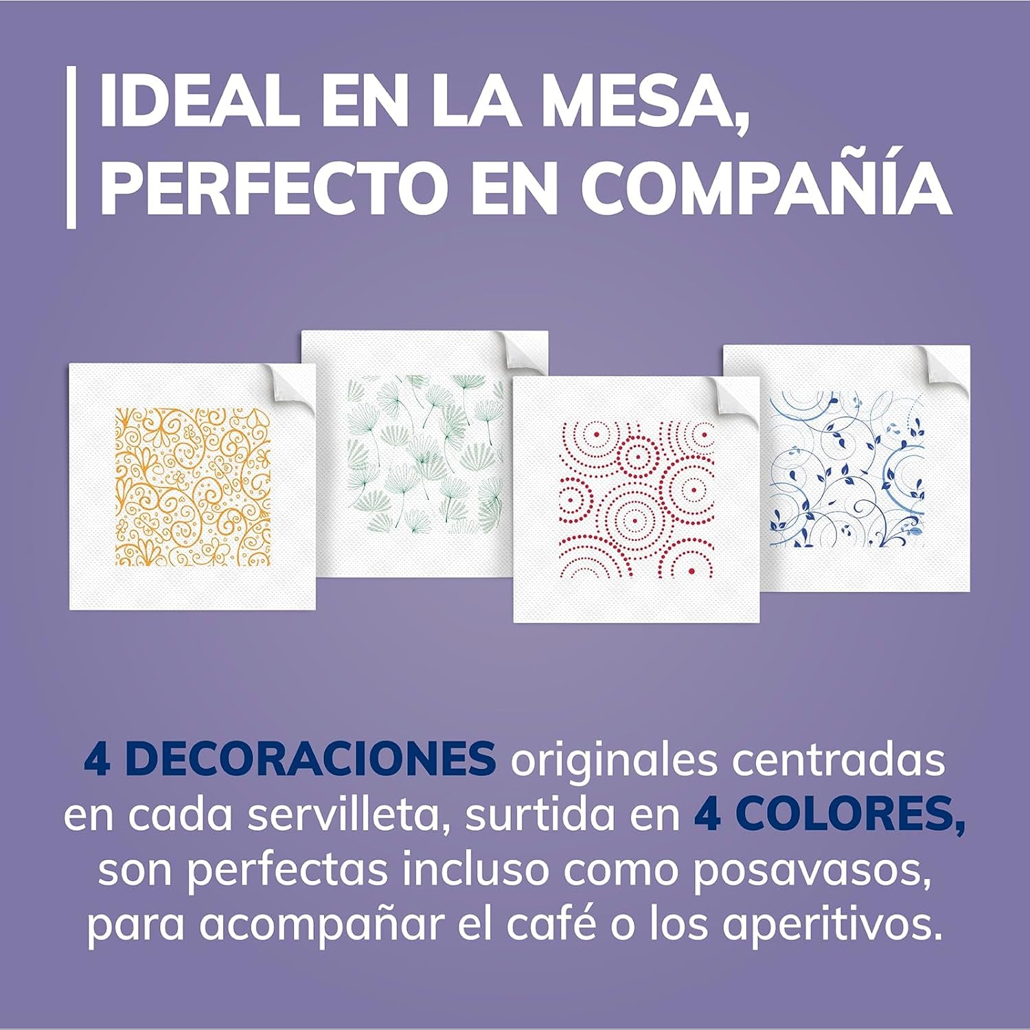 Happy Hour | Dubbellagersservetter | 16 paket À 50 st À 33 X 33 Cm | FSC-certifierad | 100 % förnybar el | Återvinningsbara förpackningar tillverkade av återvunnen plast