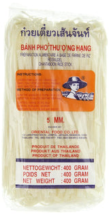 Risnudlar - thailändska, 5 mm breda risbandsnudlar, gjorda av rismjöl - 17 x 400 g