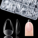 Gelike Ec Short Almond Nails - Heltäckande mjuka naglar, förpolerade konstgjorda naglar för nagelförlängning, Hemma Nagelstudio, Gör-det-själv-salong, 120 st, 12 storlekar