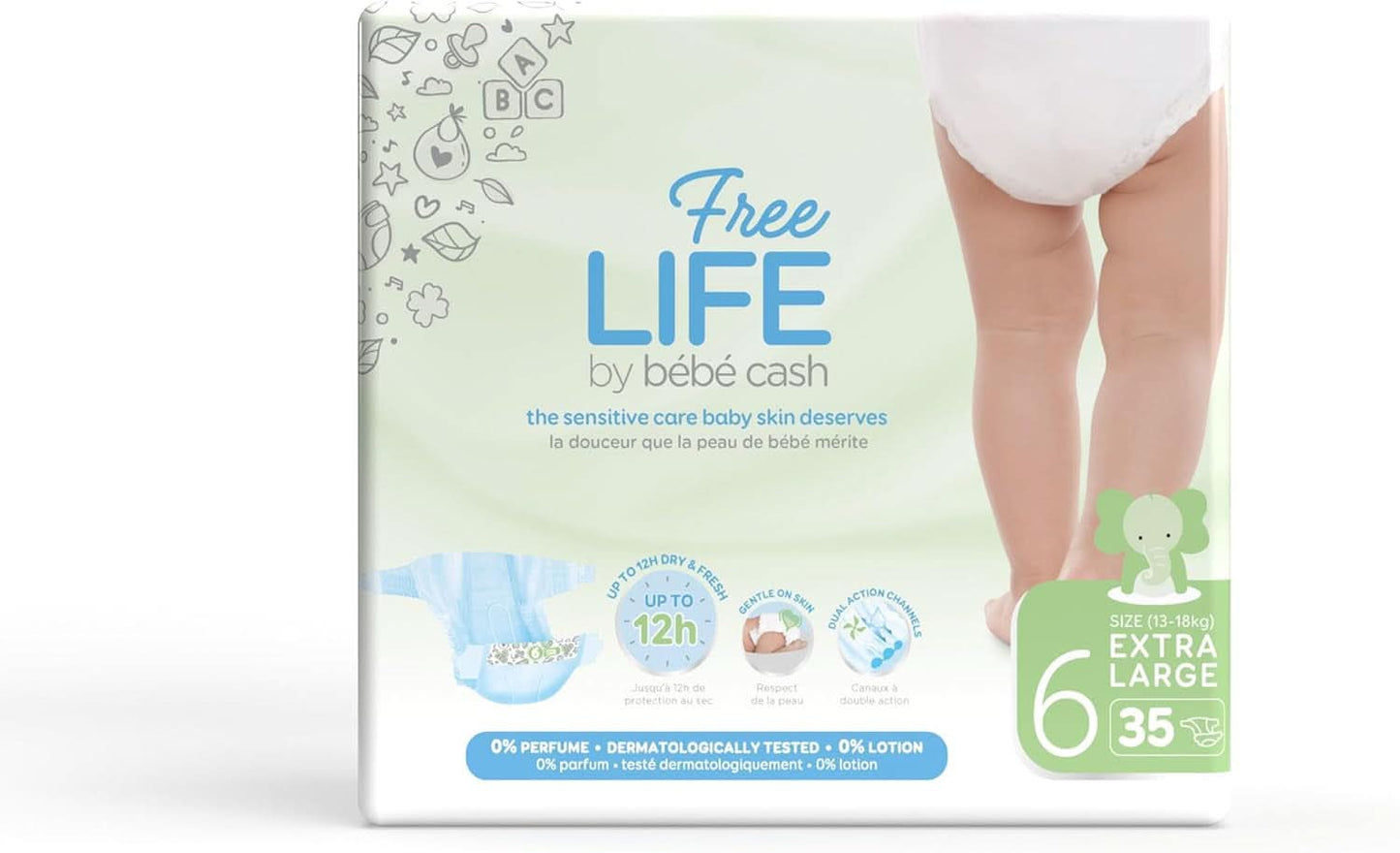 Freelife Baby Cash Diaper, Größe 6 (18 Kg Und +), 1 X 35 = 35 Diaper Naty Shop Taille 6 (140 Enhet)