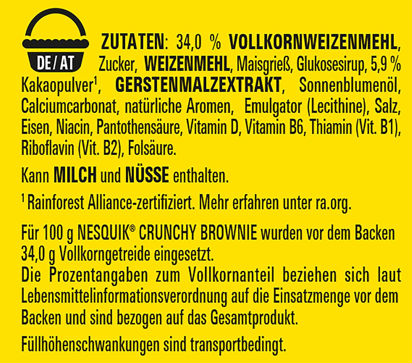 Nestlé NESQUIK Crunchy Brownie, Crunchy Frukostflingor med chokladchips och en innovativ form för extra knaprig, 7-pack (7 x 300 g)