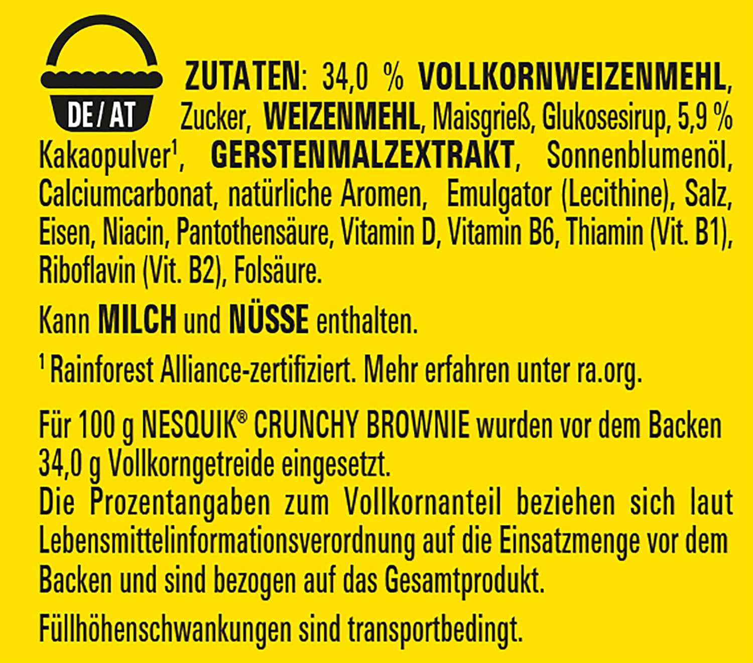Nestlé NESQUIK Crunchy Brownie, Crunchy Frukostflingor med chokladchips och en innovativ form för extra knaprig, 7-pack (7 x 300 g)