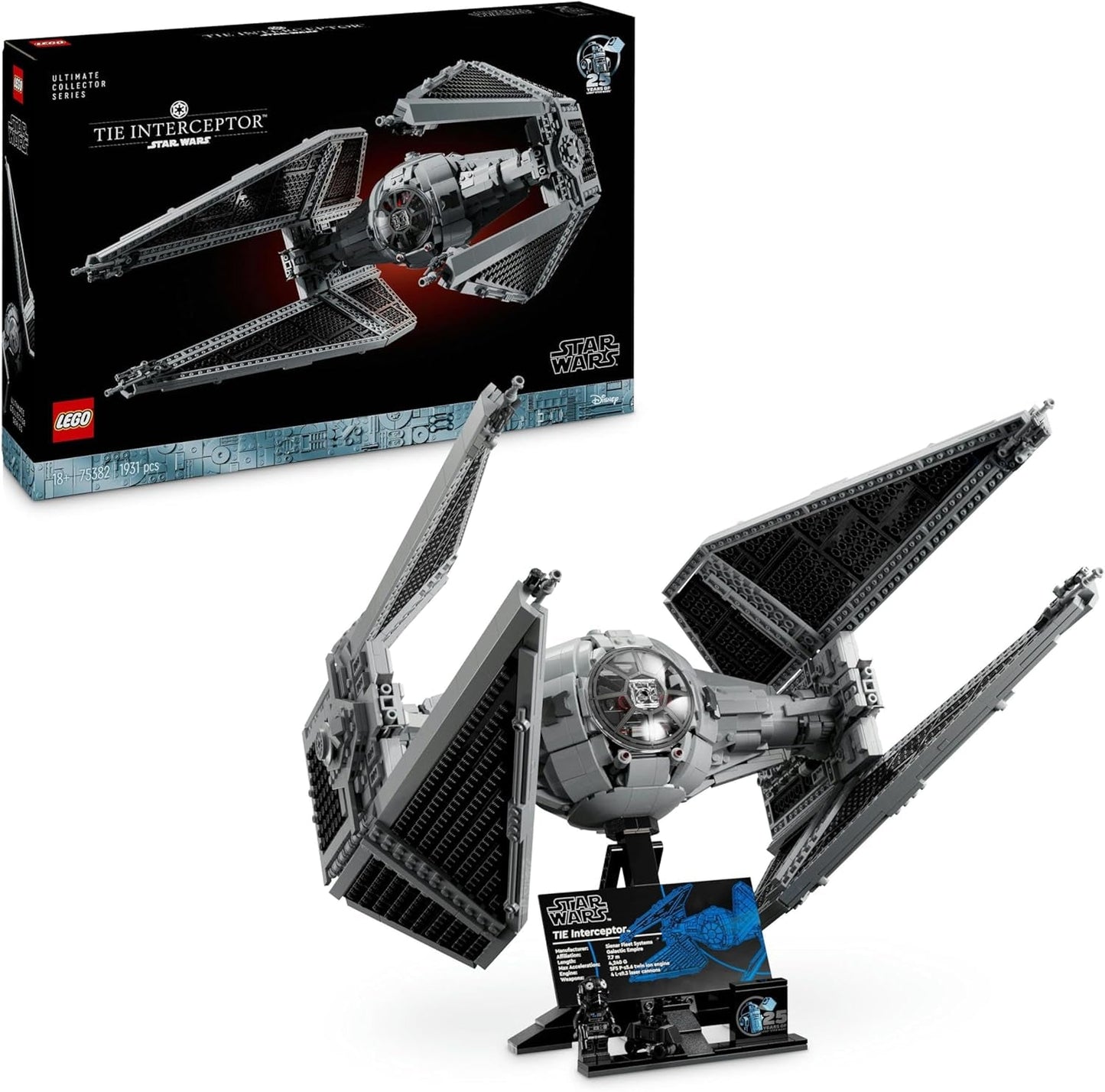 LEGO Star Wars Tie Interceptor Ultimate Collector Series Kreativt byggset för vuxna Starfighter Brick Model Fan Present Samlarobjekt Ucs Set 75382 Besuche den LEGO-Store Byggset Standardtitel