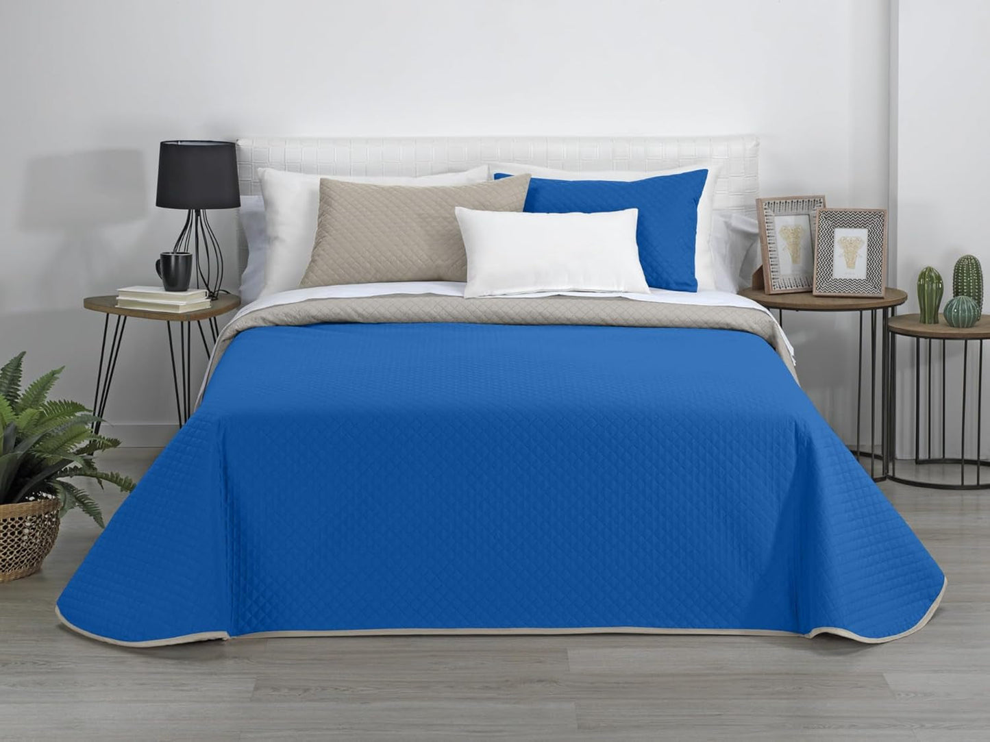 Estoralis | AVA | Vändbar Boutique Quilt | För alla årstider | Färg - grå/blå | För 140/150/160 cm säng. säng. (250 X 270 Cm. Ancho X Alto) | Quiltat täcke Quilt och täcken Naty Shop Standardtitel