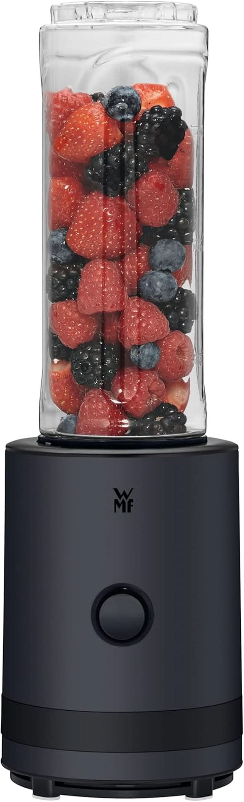 WMF Küchenminis Smoothie-To-Go, Mini Standmixer Mit Zwei Mix-/Trinkbehältern 0.6L, Mixer Hochleistungsmixer 300 W, Edelstahl Matt, Schwarz Kitchen Naty Shop