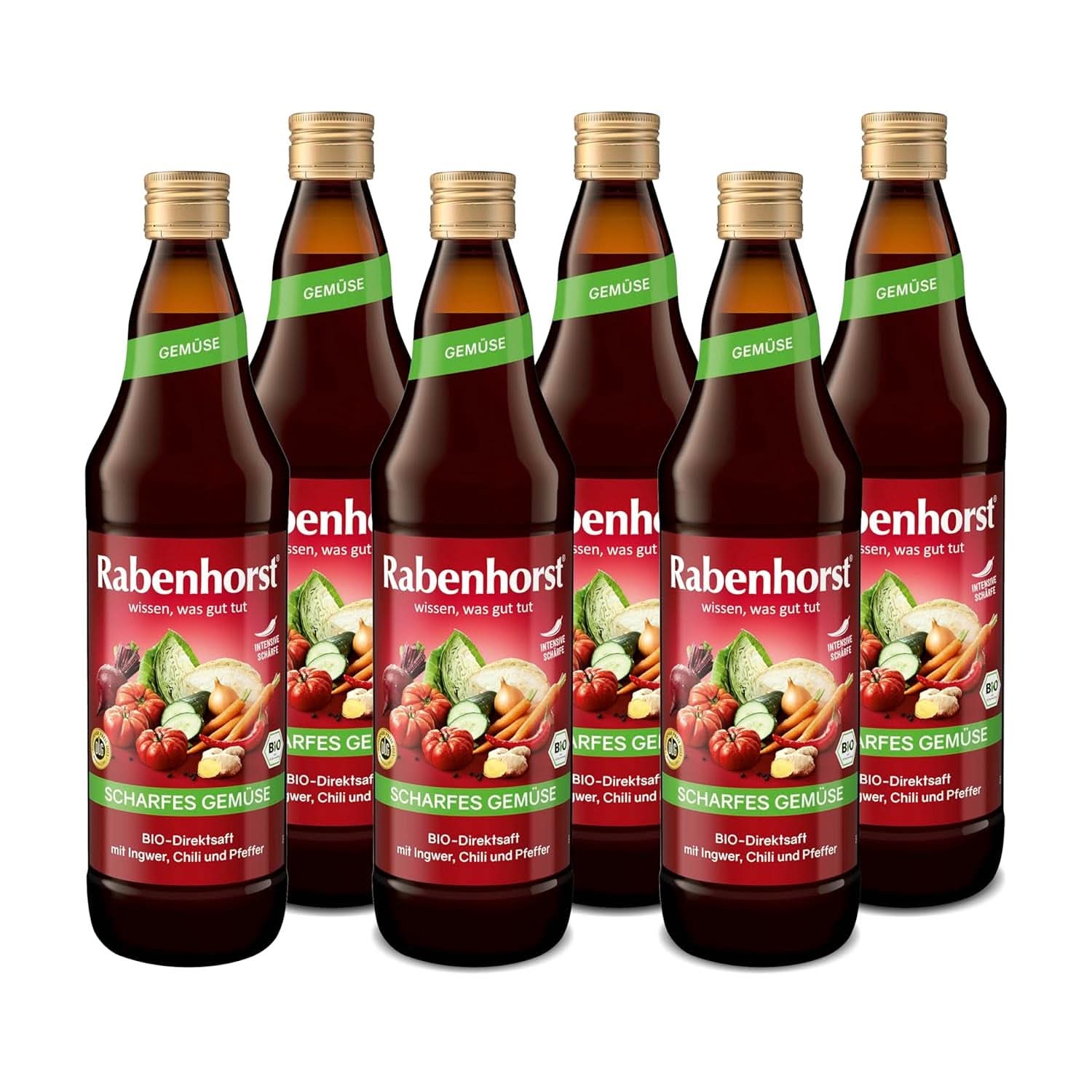 RABENHORST (6 x 700 ml) - Högkvalitativ grönsaksjuice från olika grönsaker med en intensiv kryddig smak Alkoholfria drycker Naty Shop