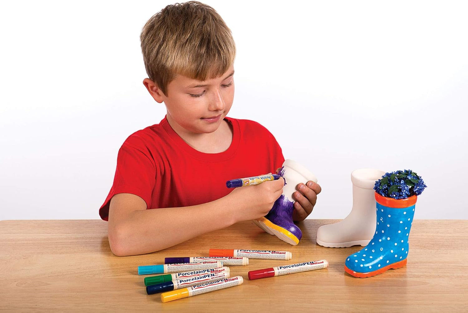 Baker Ross 'Wellies' keramiska krukor för barn (2-pack)
