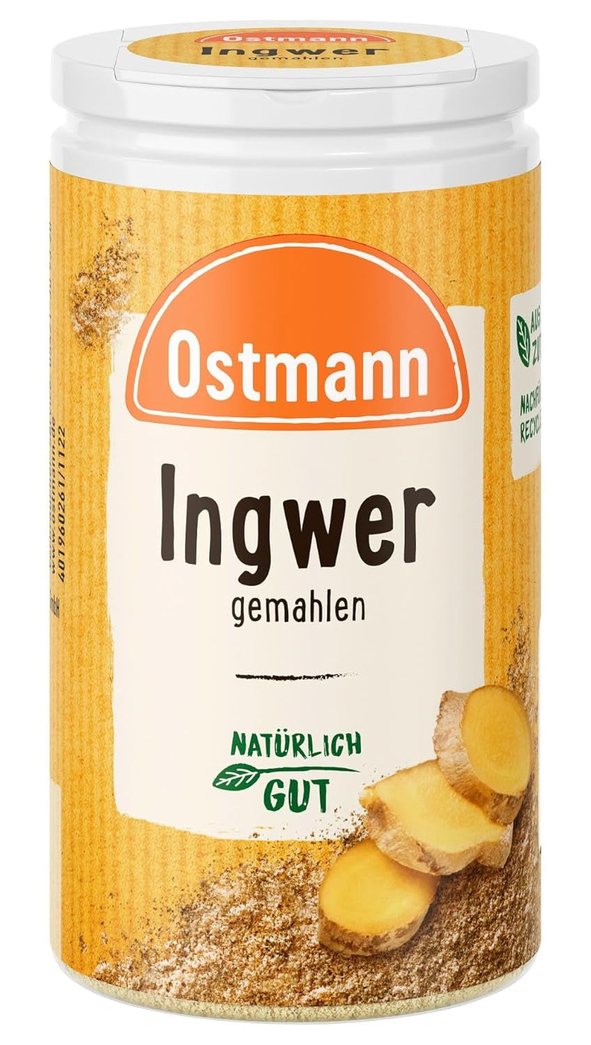 Ostmann Gewürze - Ingwer gemahlen | Återvinningsbar & återvinningsbar Verpackung | 30 g i der Streudose