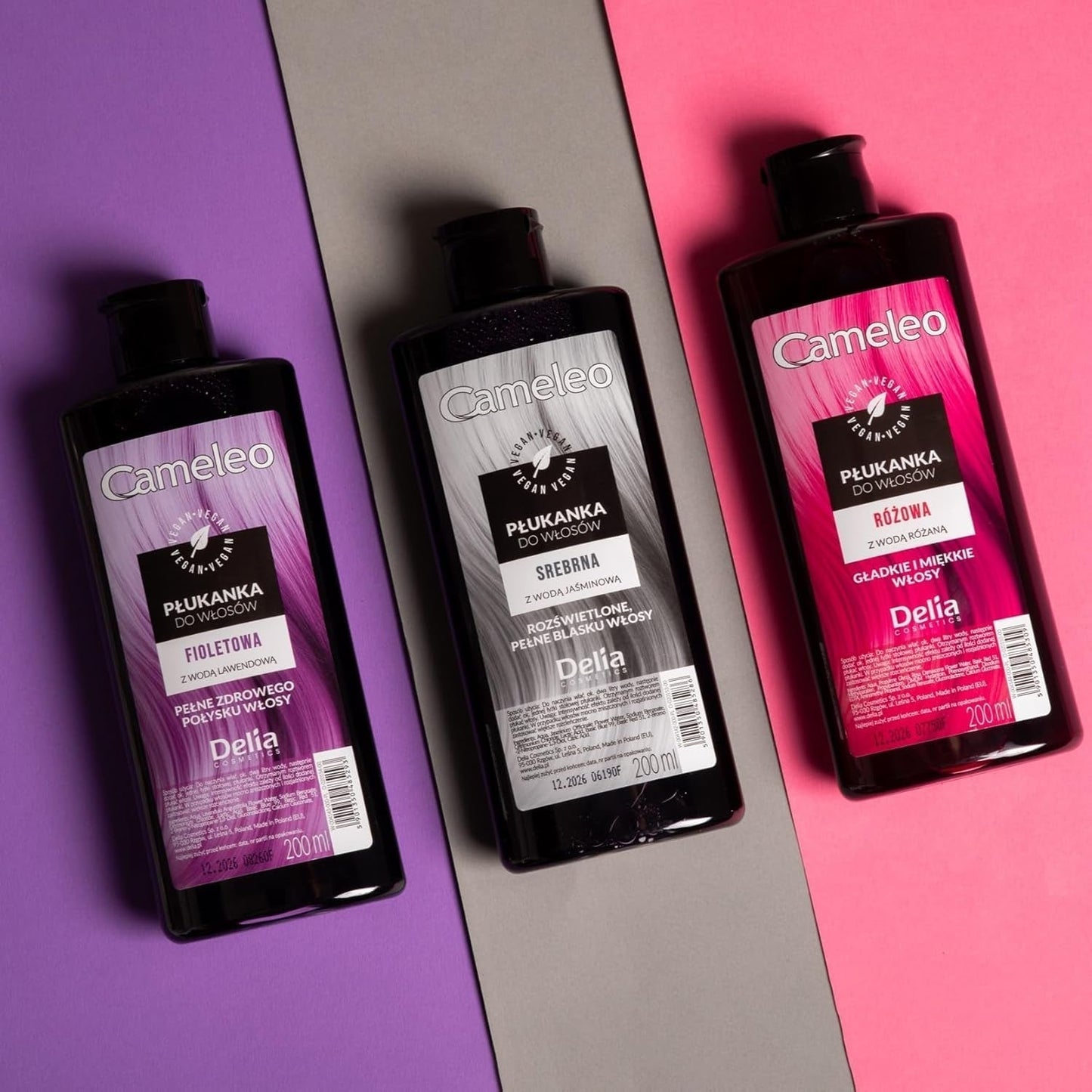 Cameleo - Rose Water Pink Hair Tonic No Yellow Tint Semipermanent hårfärg - För blont & grått hår - Färg & vård - Parabenfri | 200 ml Naty Shop hårfärgning