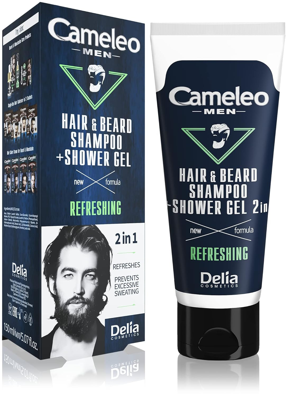 Cameleo Men - Hårtvätt för män mot håravfall, 150 ml Hårvård Naty Shop Schampo och duschgel - 2 i 1