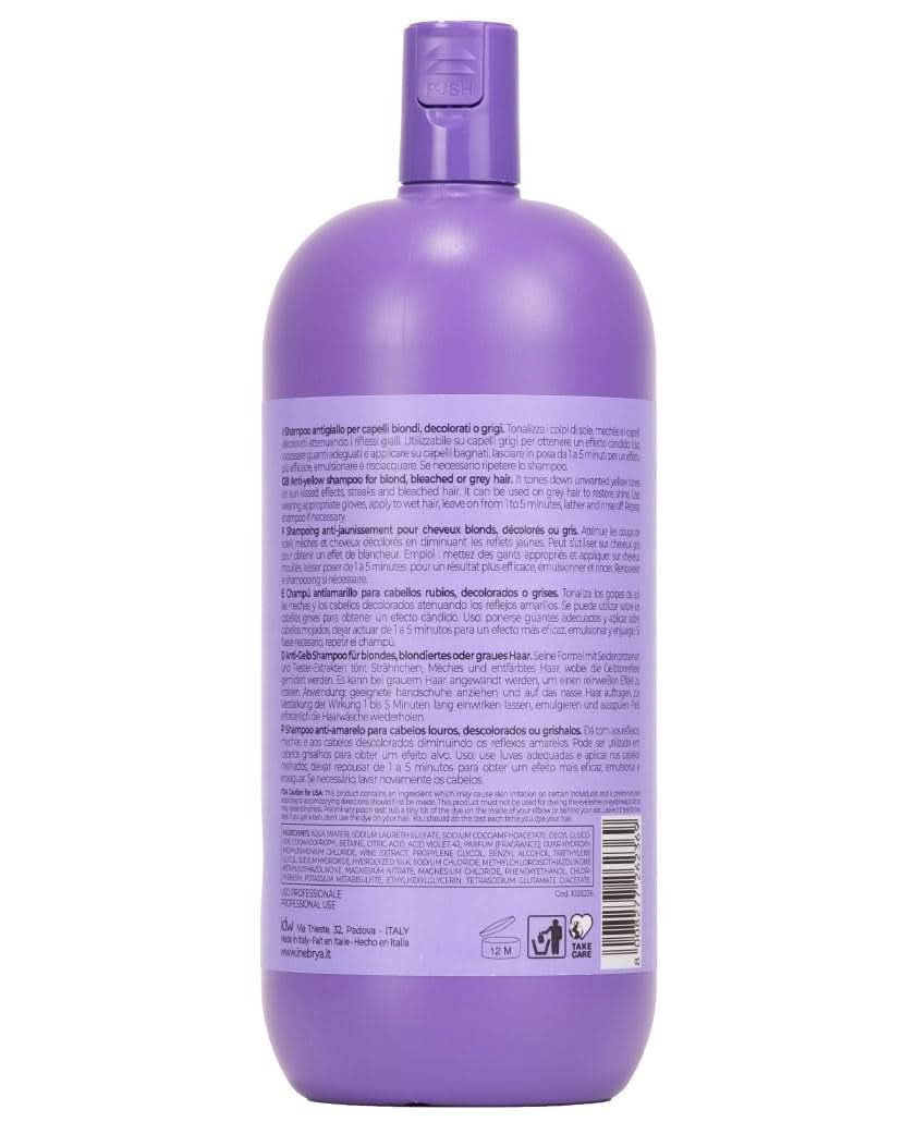 Inebrya BLONDesse No-Yellow Schampo, 1000 ml Dusch och bad Naty Shop