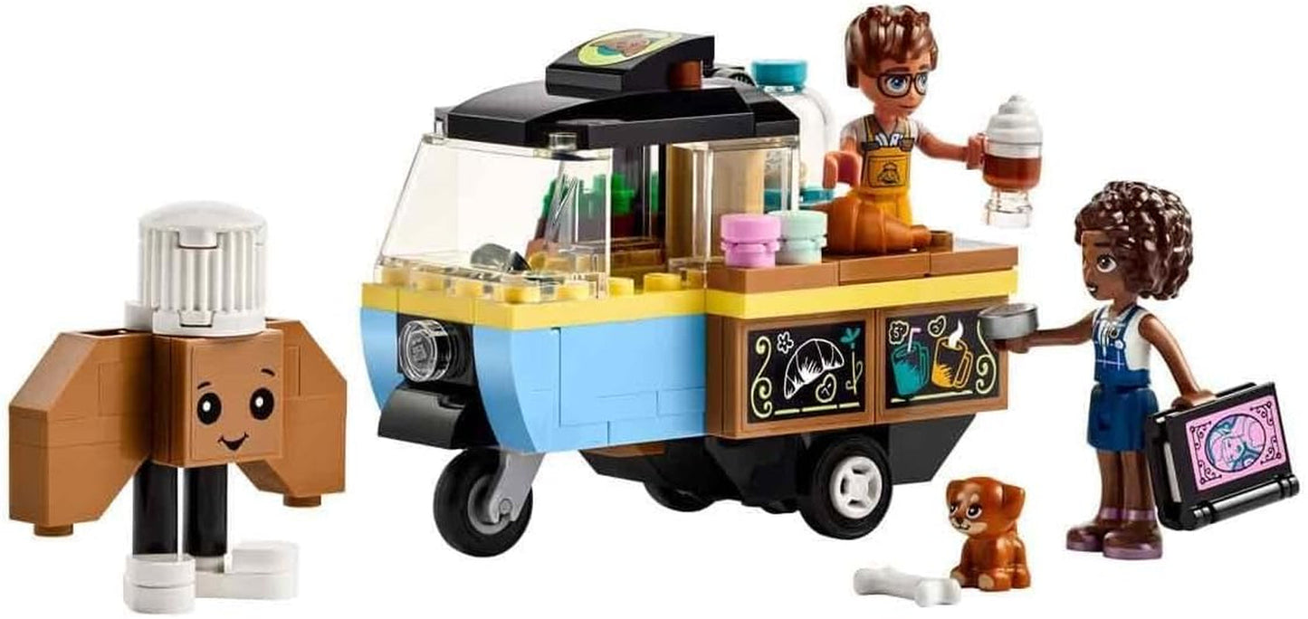 LEGO Friends Rolling Café Liten bakleksak för barn, present till flickor och pojkar 6 år, pedagogisk leksak med Aliya, Jules och Aira the Dog 42606 Byggset Beuche den LEGO-Store
