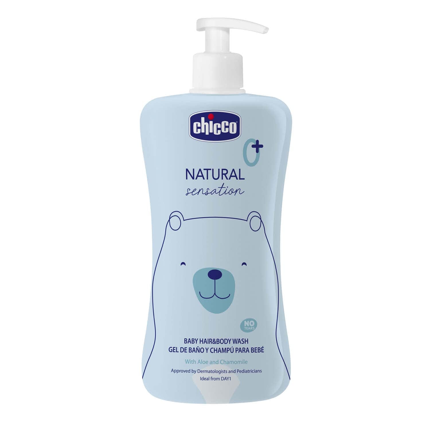 CHICCO NATURAL SENSATION - SCHAMPO OCH BAD FÖR BARN - UTAN DRYCK, 200 ML Barn - Bad och hudvård Naty Shop 500 Ml (1 förpackning)