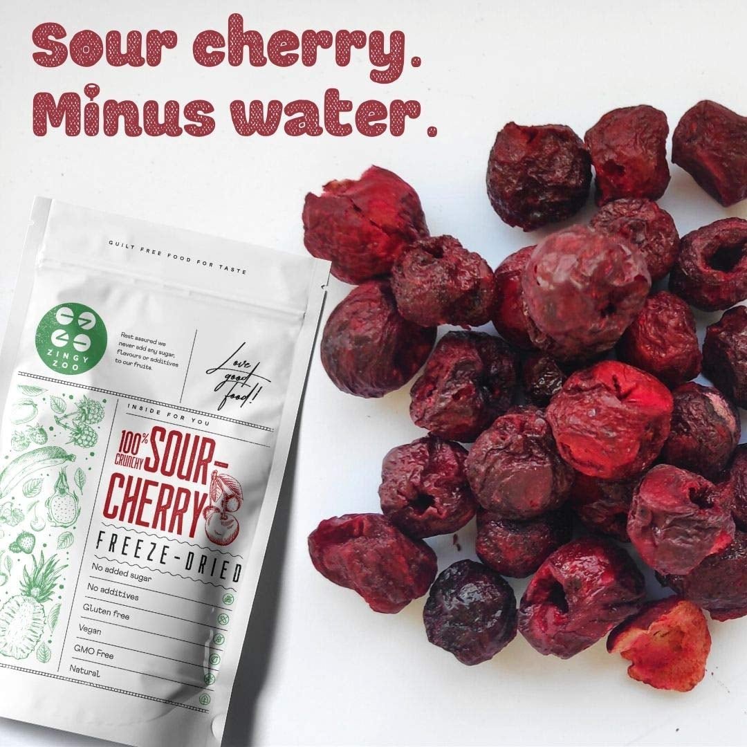 Freeze-dried cherries | Dried sour cherries | Frystorkade frukter | Frystorkade torkade frukter | Frystorkade frukter Torkade körsbär | Päls Smoothie Frystorkade frukter (90g) Dehydrerade produkter Naty Shop