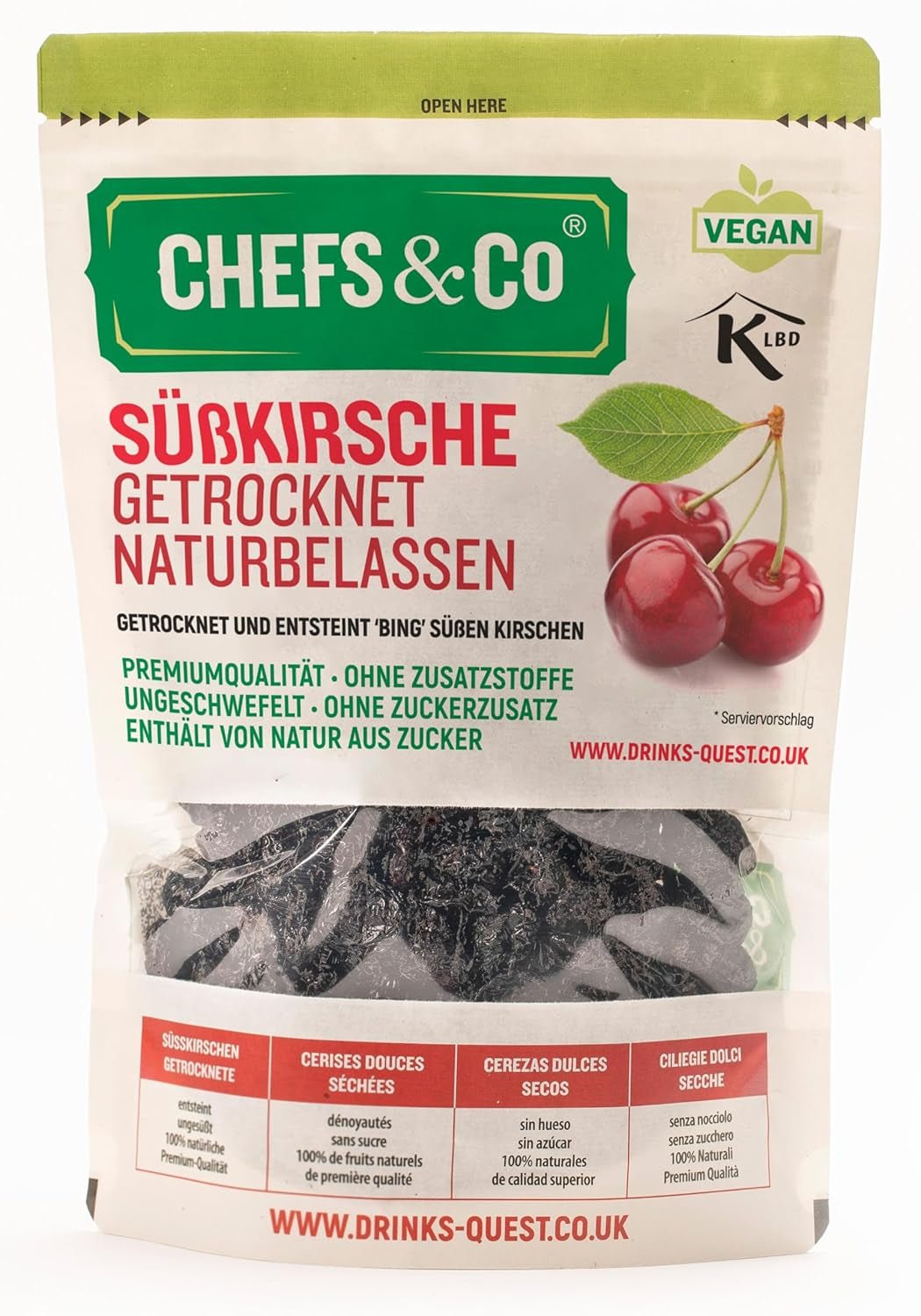 TORKADE KÖRSBÄR (INTE TORKADE) -750g | torkade söta körsbär utan gropar | 100% naturligt | premiumkvalitet | inga tillsatser, inget svavel och inget socker Dehydrerade produkter Naty Shop Standardtitel