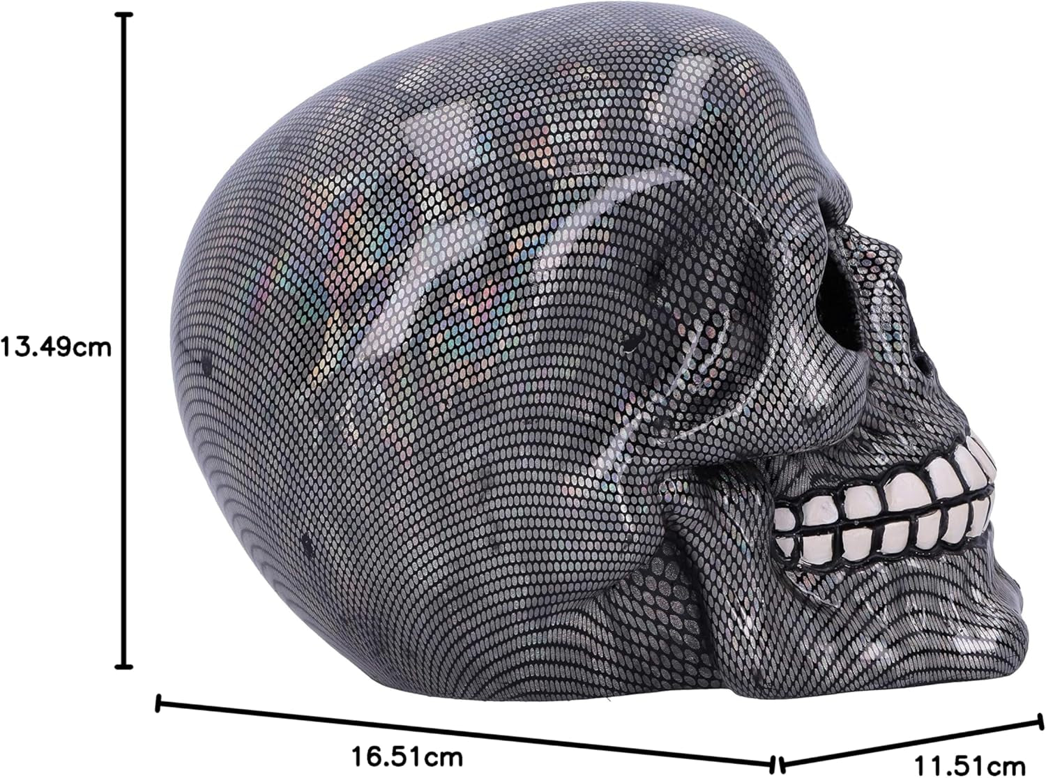 Holografisk fisknätskalle Silver Holografisk fisknätskalle Ornament Silver 16,5 cm Statyetter och skulpturer Naty Shop