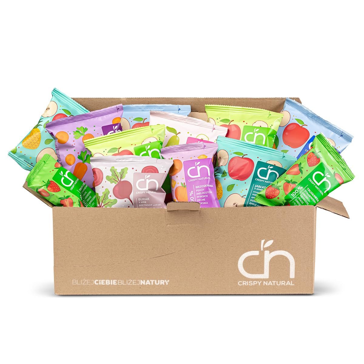 Crispy Natural Snack Mix (12, blanda frukt) Naty Shop torkade produkter 1,5 G (pack med 12) Blanda frukt och grönsaker