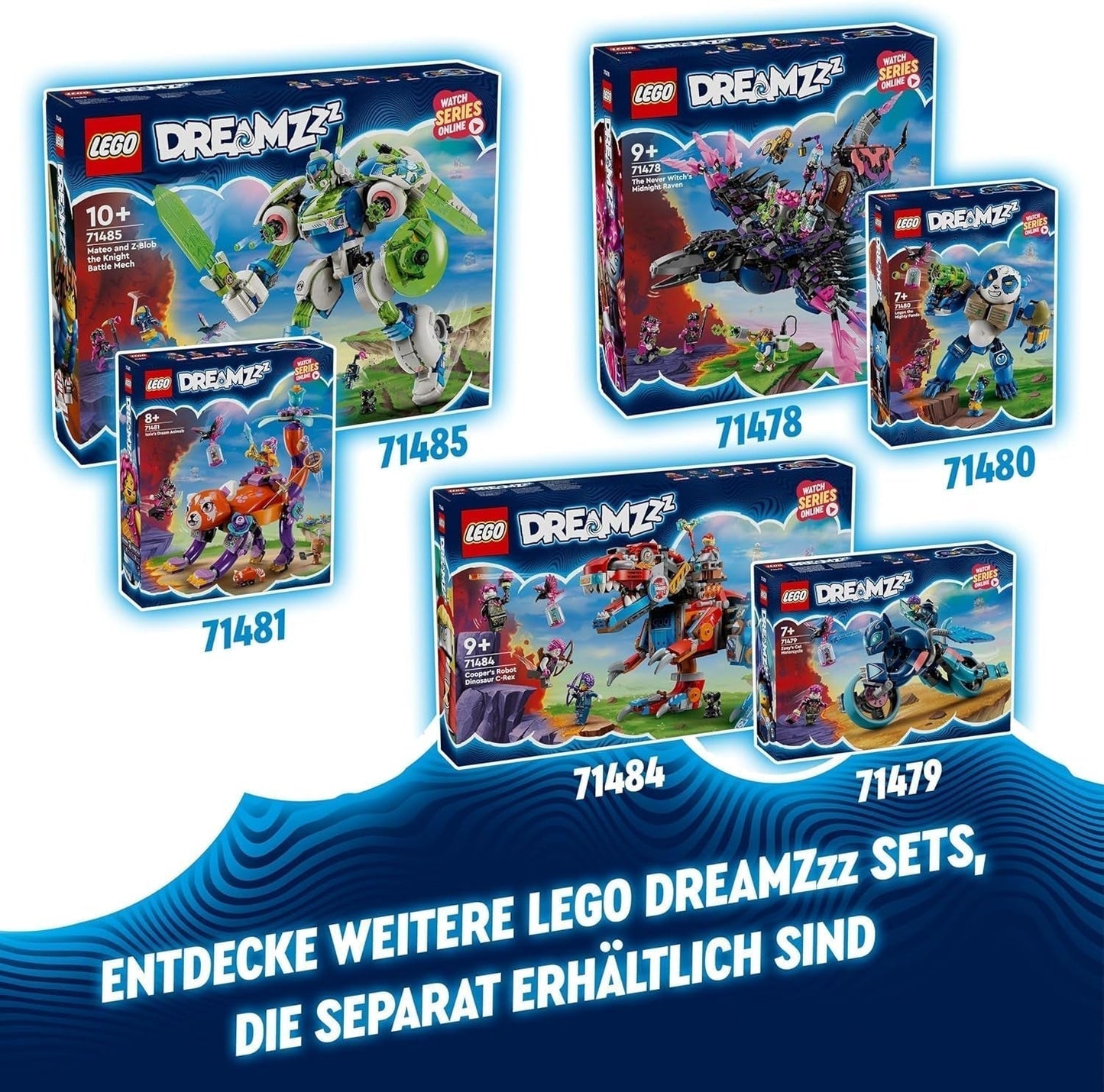 LEGO Dreamzzz 2-i-1 Coopers Dino-Mech C-Rex Toy Pterodactyl T.Rex Actionfigur för pojkar och flickor Kreativ leksak Äventyrsset Present för barn 9 år 71484 Byggset Beuche den LEGO-Store