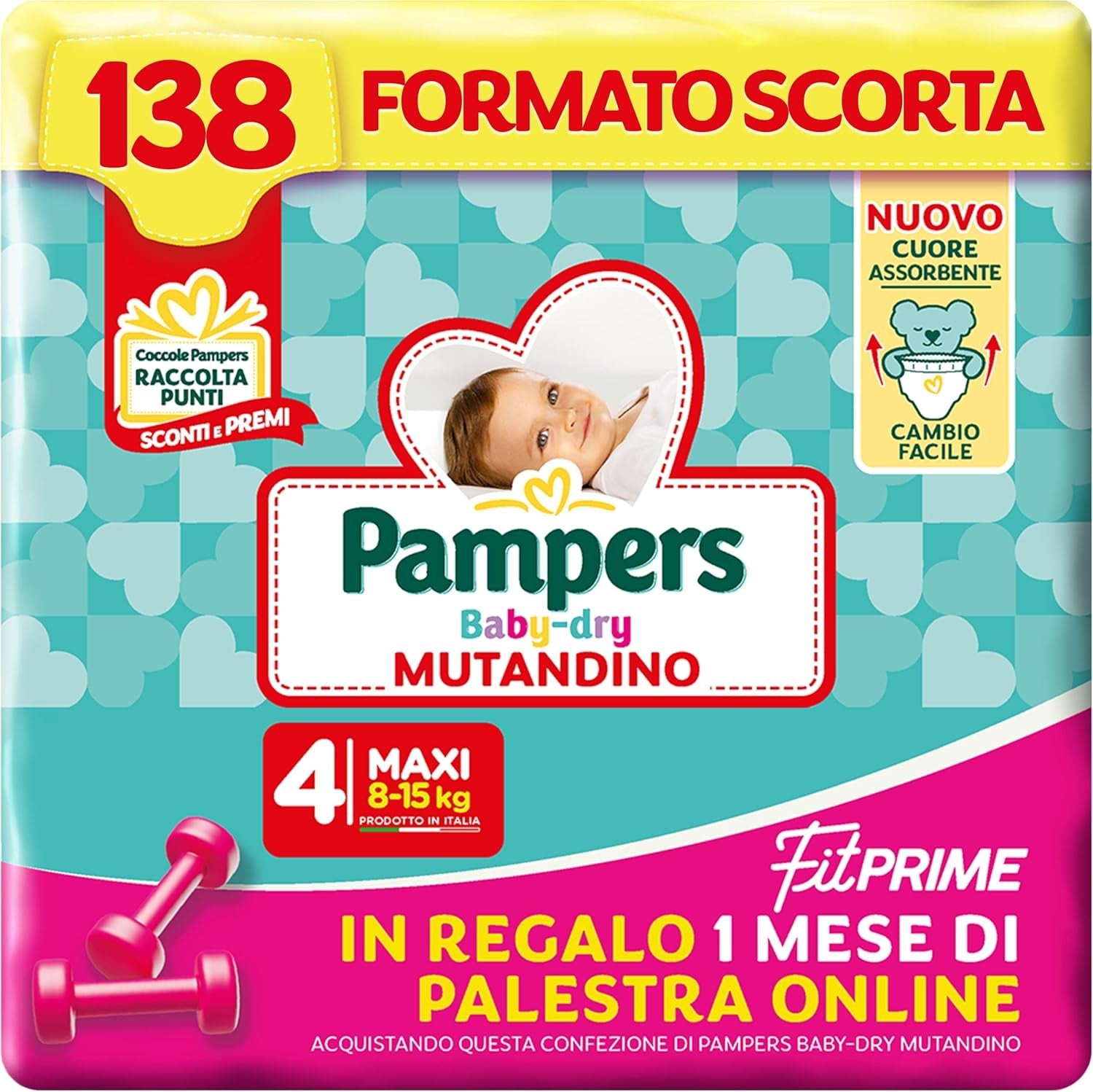 Pampers Baby Dry Pants och Fit Prime Maxi-blöjor, storlek 138, storlek 4 (8-15 kg), 1 månad gratis online på gymmet