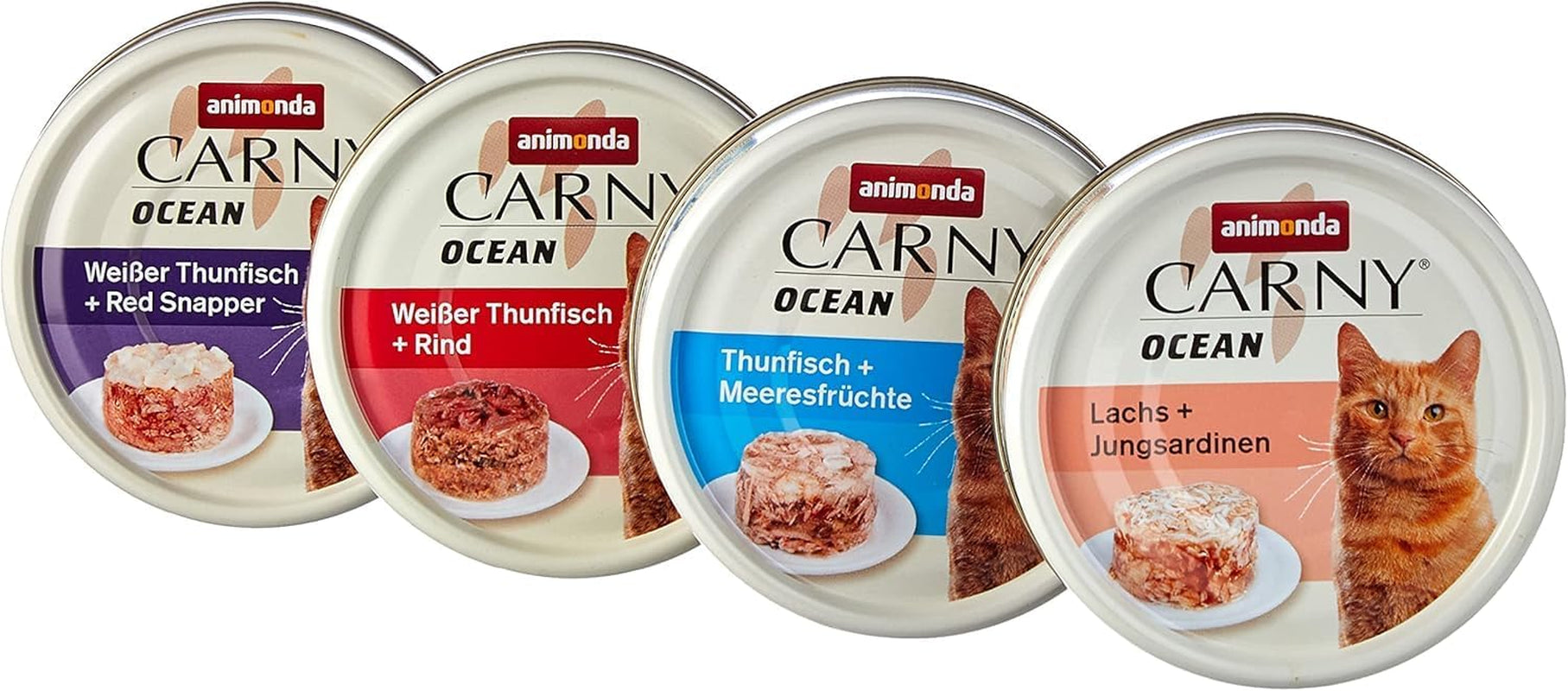 animonda Carny Adult Ocean Marine Variety No. 1 (12 x 80 g), våtfoder för vuxna katter, våtfoder med möra fiskfiléer, spannmålsfri och sockerfri kattmat