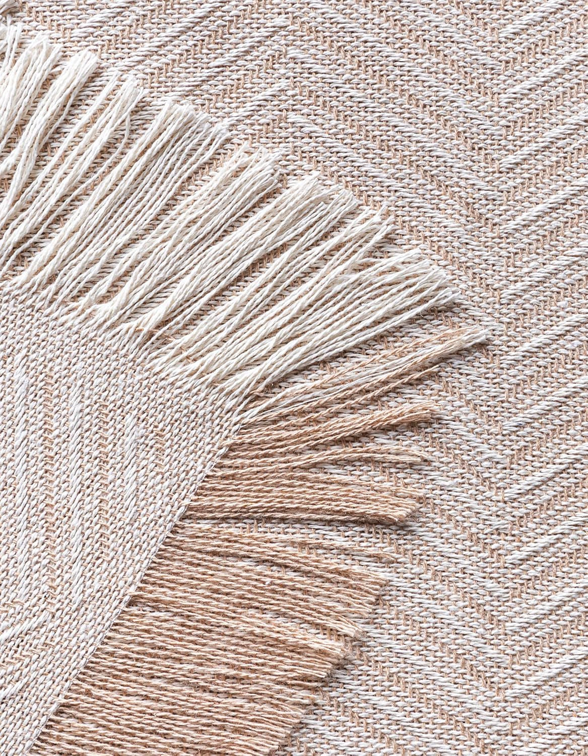 Todocama multifunktionellt överkast, överkast, överkast, sofföverdrag, jarapas, fiskbensmönster (230 X 260 Cm, sandbeige). Sängar och filtar Besuche den Todocama-Store