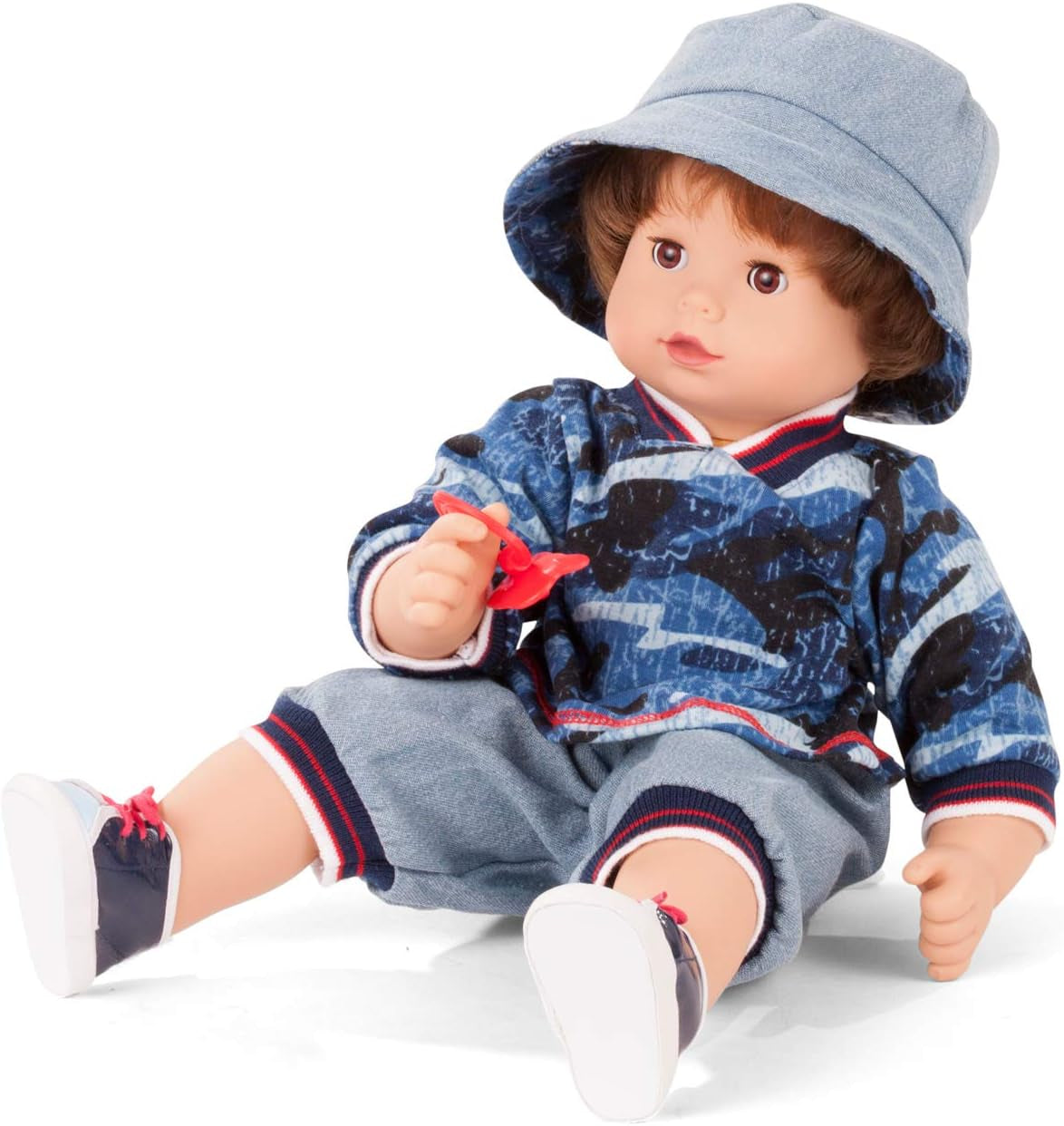 Götz 2027100 Maxy Muffin Fashionisto Doll - 42 cm Baby Doll med sömniga bruna ögon, brunt hår och mjuk kropp - Soft Body Doll i ett set om 8