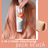Wella Professionals Colour Fresh Mask Peach Blush - hårbehandling för att vitalisera och ändra hårfärg - närande nyans med avokadoolja - för blont och upplyst hår - 150 ml Naty Shop Hair Mask