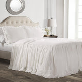 Lush Decor Påslakan med volangkjol, polyester, vit, dubbelsäng Lush Decor sängar och täcken White King Size