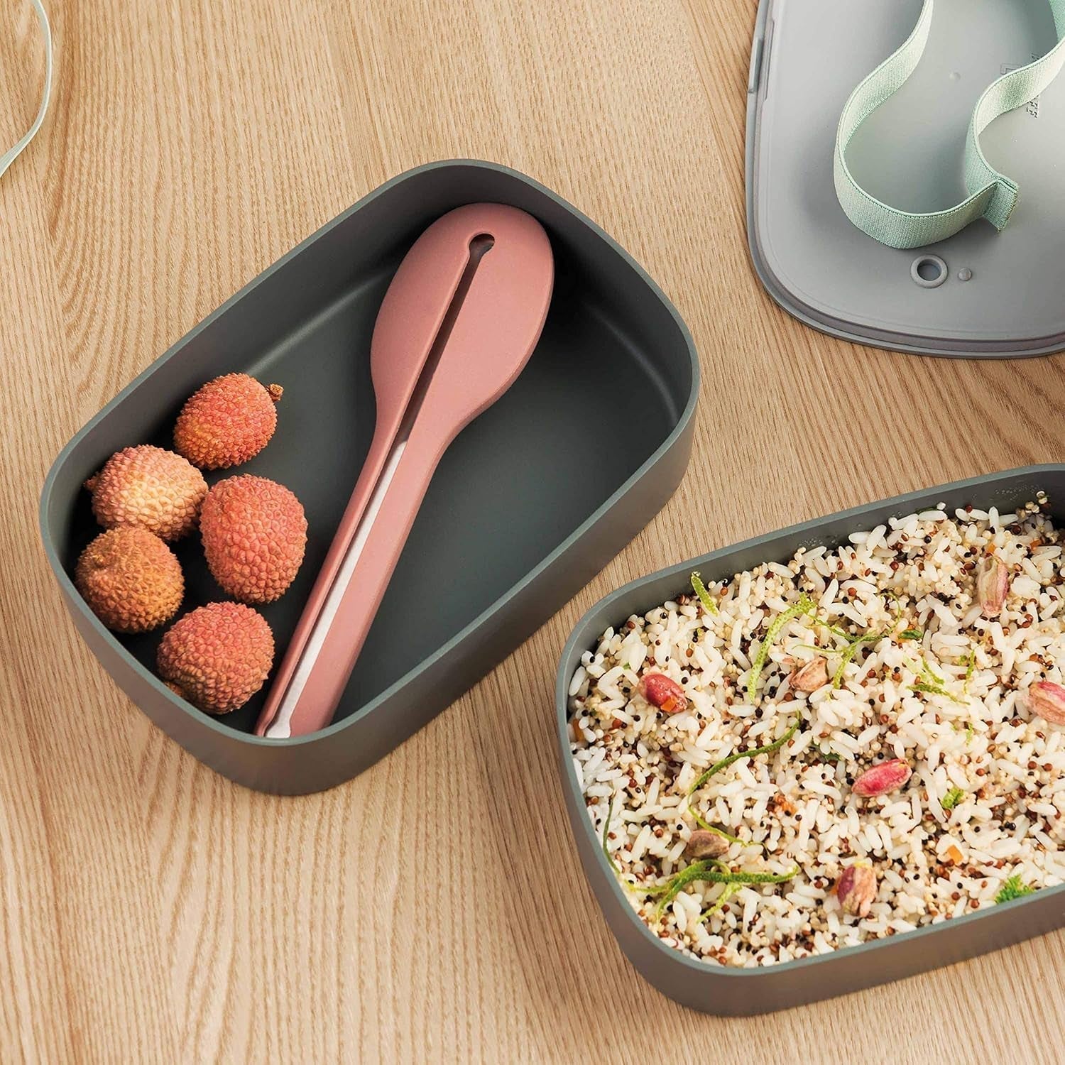 BergHoff dubbel bento box - Leo (lunchbox set 19x12,5x9 cm, två lådor, mikrovågssäker, lufttät försegling, diskmaskinsäker, perfekt för snacks / snacks / sallad) 3950126 Matförvaringslådor Naty Shop