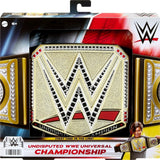 Mattel Mattel WWE Championship-bälte, obestridda WWE Universal Championship-rollspel och kostym, ca. 100 cm långt konstläderbälte med unik passform, HYJ35 actionfigurer Naty Shop