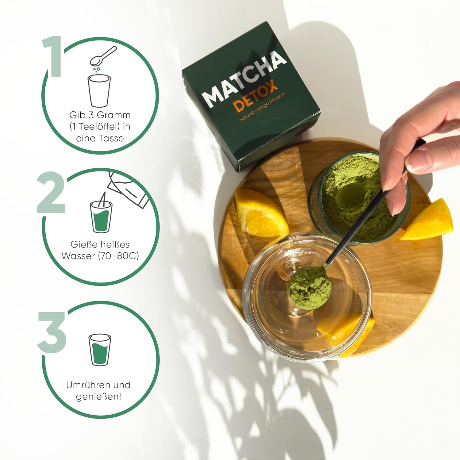 WOW TEA Matcha pulver - fint pulver från Japan med en fräsch smak - perfekt för Matcha te, lattes eller smoothies - inga tillsatser (detox)