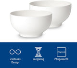 Villeroy & Boch For Me spannmålsskål set om 2, vit, diskmaskinssäker, mikrovågssäker, små skålar för 2, skålar, spannmålsskålar, mellanmål eller såser, tallrik, premiumporslin