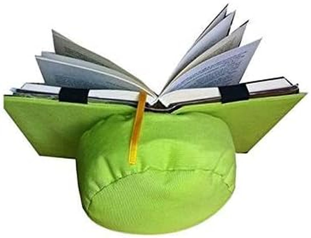 Läskudde, grön, bokstöd för läsare, gjord av tyg, justerbar efter boken